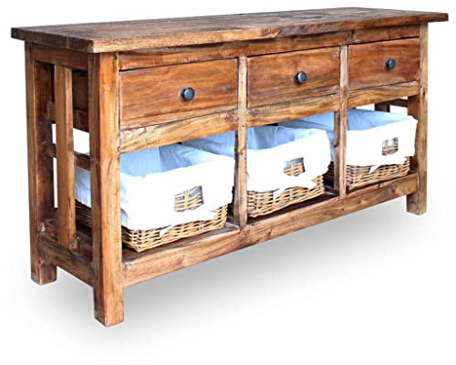 Sideboard Altholz Massiv 100 x 30 x 50 cm,Braun,20 KG