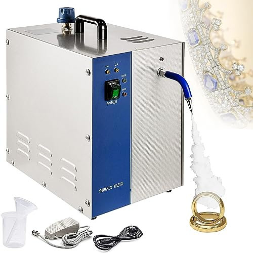 Máquina eléctrica Limpiador a Vapor Joyas Acero Inoxidable, Limpiador a Vapor Profesional Gemas, Lavadora Gemas, Equipo orfebre Limpieza a Vapor Joyas