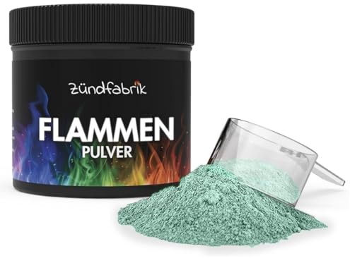 NaturFabrik Accensione Fabbrica (Fiamme Polvere 420 g) in Barattolo e cucchiaio dosatore | Polvere da fuoco per fuoco colorato | Polvere secca per fiamme | Colore fuoco per focolari, camino, forno