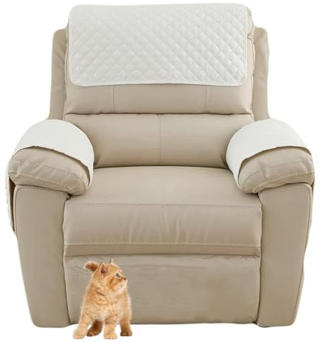 CDPTD Armlehnenschoner Sofa,Rutschfester, Armlehnenschoner，Sofa Armlehne Kopfstützenbezug für Sessel, Gesteppter Möbelschutz (TYP-1,3 Seat Recliner | 5 pc)