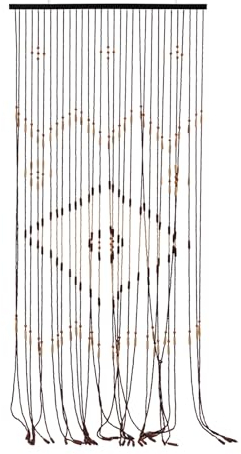 Bambusvorhang, Türvorhang Bambus 90 * 208cm, 31 Stränge Hölzern Perlenvorhang, Fliegenvorhang Holz, Teilervorhang, Dekovorhang für Schlafzimmer, Wohnräume
