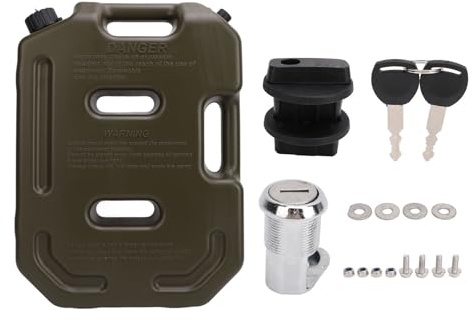 Yctze Tanque de Gasolina Todoterreno de 10 L/2,6 Galones ABS Contenedor de Gasolina Portátil Lata de Combustible de Repuesto Portátil para Vehículos Todoterreno UTV ATV Verde (sin
