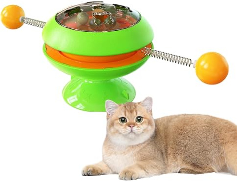 Interactive Cat Training Toy, Rotating Cat Ball Toy | Indoor Cat Toys with Suction Cup,Interactive Cat Training Toy for Cat to Cat,Toothbrush Toy