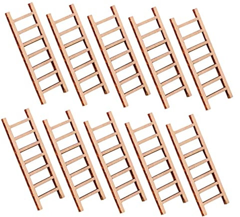 JOINPAYA 10stücke Teiliges Miniatur Holzleiter Dekoration Für Sandtisch Landschaft Modell Naturfarbe Langlebig Vielseitig Einsetzbar Als Fotorequisite Und Bonsai Accessoire