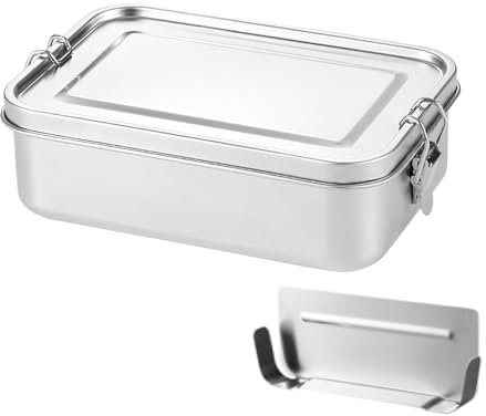 LTXDJ Stainless Steel Lunch Box 850 ML, Leakproof Sealed Bento Box with Partition, Metal Lunch Boxes for Adults and Kids