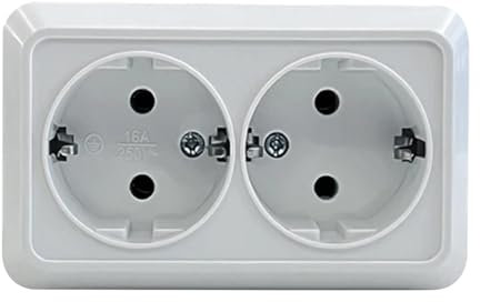 Presa elettrica standard tedesca UE, adattatore per europea da viaggio | Presa europea tedesca a foro tondo CA 250 V | da viaggio francese impermeabile professionale in rame 16A