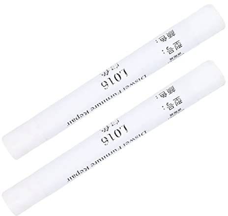 Qukaim Pastello per la riparazione di mobili, pavimenti, vernice per mobili, 2 pezzi, penna bianca per riparazione di legno composito, facile applicazione, ideale per ritocchi e mobili