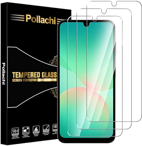 Pollachi [3 Pezzi Vetro Temperato per Samsung Galaxy A26 5G,Durezza 9H Anti Graffio,Anti-Impronte Senza Bolle,Pellicola Protettiva per Samsung A26 5G