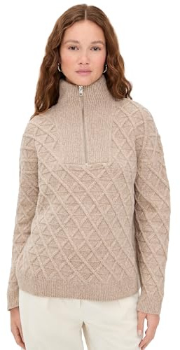 Closed Women's Troyer Long Sleeve Sweater, Clay Beige, M