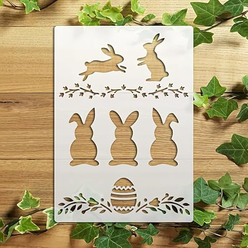 Osterhasen-Wandschablone, wiederverwendbar, Sprühfarbe, Schablonen zum Basteln, Malen auf Holz, Handwerk, Leinwand, Wände, Holz, Möbeldekorationen, DIY, Scrapbooking