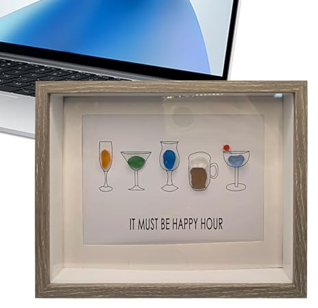 Sea Glass Art Framed Decoration Artwork Pebbles Picture Frame | Art Pebbles Sea Glass Wall Decor for Living Room, Bedroom