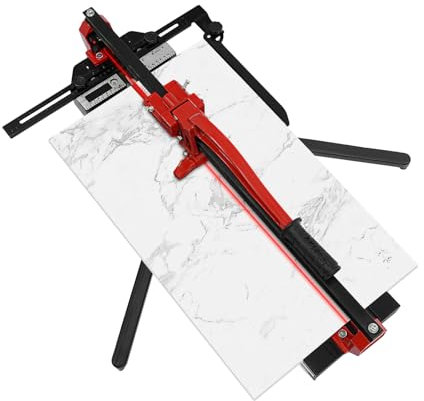 Tagliapiastrelle manuale in lega di alluminio resistente da 120 cm con funzione a infrarossi, tagliapiastrelle di precisione per un taglio preciso di 4-15 mm di spessore (rosso, 80 cm)