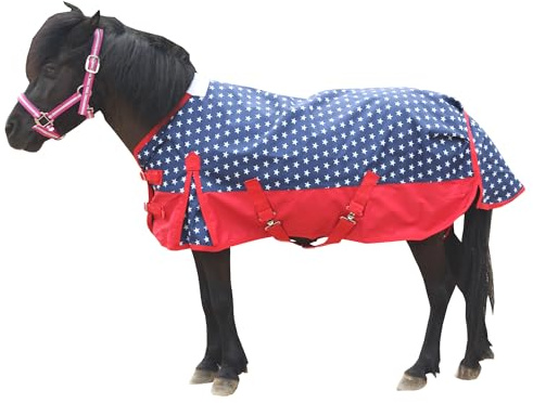 Leberna Telo antipioggia leggero impermeabile 1200D per pony, mini Shetland, imbottitura 0 g (stella, 1200 cm)