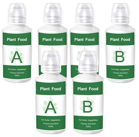 Engrais hydroponique, 6pcs Aliments végétaux hydroponiques, nutriments A&B, engrais pour légumes, fruits, agricole