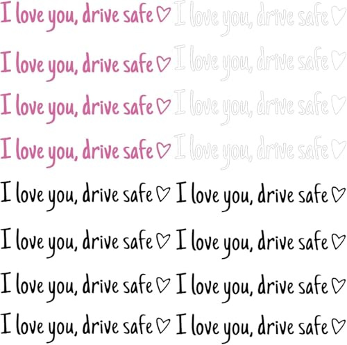 16Stück I Love You Drive Safe Spiegel Aufkleber, Vinyl Autospiegel Aufkleber, 11 * 2 cm Ich Rückspiegel Aufklebe-r für Spiegel und Fenster, Autozubehör Geschenk für Fahrer Frauen Männer