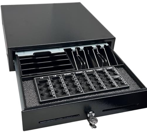 Kassenschublade mit Münzbrett, 6x Scheinfächer iQCash410MBx 41x41x10cm, Geldschublade Geldlade Kassenlade mit Münzzählbrett Zählbrett Münzzähler Zähleinsatz Münzeinsatz Münzsortierbrett