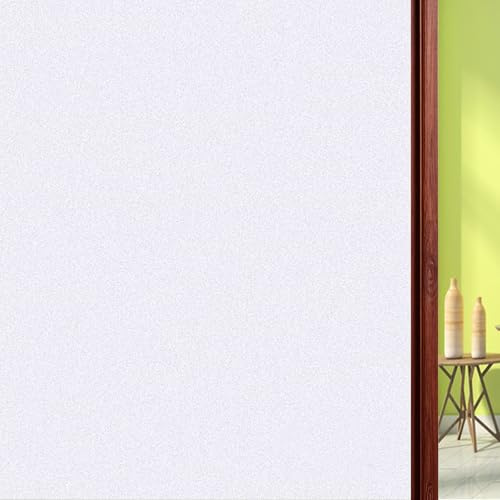 Pellicola per La Privacy per Finestre 40 x 60 cm Autoadesive Anti-Uv, Statica, Privacy Pellicola Finestre Non Adesivo per Cucina, Ufficio, Camera, bianco opaco