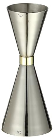 Medidor de cócteles Cone Barra medidora de cóctel doble, Jigger medidor licor, taza Martini, herramienta medición(Ring Silver 30 60ml)