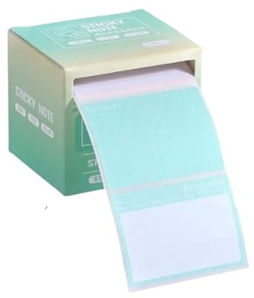 Cinta adhesiva en rollo de 256 hojas para notas adhesivas extraíbles, bloc de notas totalmente adhesivas para escribir y etiquetar (verde)