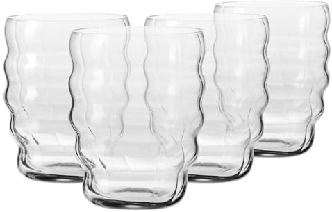 KROSNO Bicchieri da caffè per latte, cappuccino e latte macchiato, set da 4, 440 ml, collezione Coffee Moments – Cristallo senza piombo – Eleganti bicchieri per bevande, lavabili in lavastoviglie