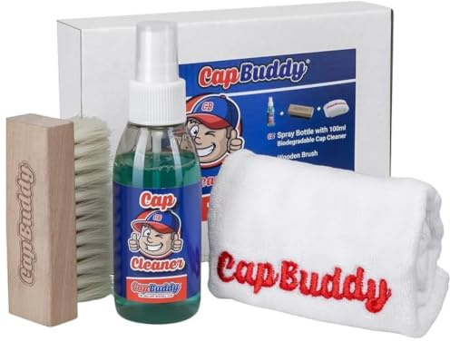 Cap Buddy Hat Cleaner Kit with Spray Bottle Brush and Washcloth for All Flexfit and New Era The Washer Set Keeps Baseball Caps Looking Fresh Mild to Your Hats and Hands Easily removes Stains