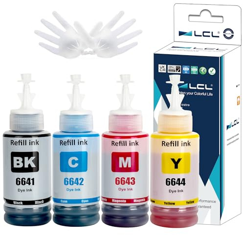 Tinte T664 T6641 70mL 664 Druckertinte, Druckerfarbe 664 Nachfülltinte T6641 für Drucker ET-2600 ET-2650 ET 2600 ET 2650 ET2600 ET2650 ET 2550 ET 4500 ET-2550 ET-4500 ET-3600 ET-2500 ET-4550 (KCMY)