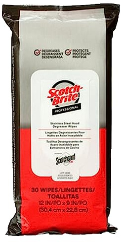 Scotch-Brite Kitchen Cleaner and Degreaser Wipes with Scotchgard Protector, Stainless Steel Appliances, Fridge, Fryer, Exhaust Range Hood, Dishwasher, Sink