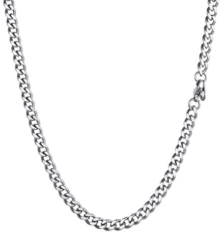 PROSTEEL Kedja för Män och Kvinnor, Anpassningsbar Kubansk Kedjelås 4.5mm/6mm/10mm/14mm Bredd, Guld/Silver/Svart att välja mellan,