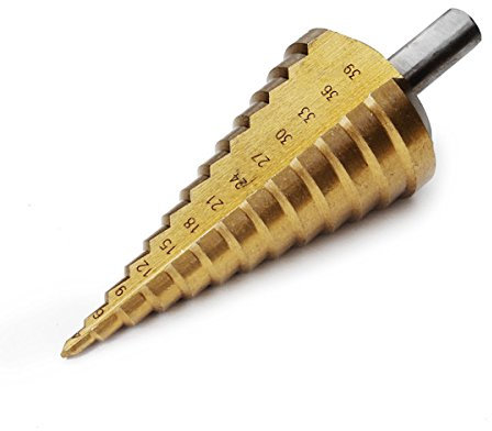 TuToy 4-39Mm Hss Rundschaft Titanbeschichteter Stufenbohrer/Pagodenbohrer/Leiterbohrer