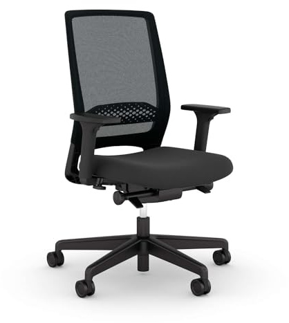 Viasit Kickster ergonomischer Bürodrehstuhl Schreibtischstuhl mit Armlehnen und Lumbalstütze für Homeoffice und Büro 5 Jahre Garantie (schwarz)
