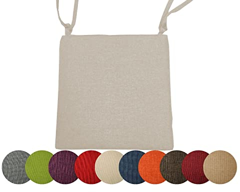 Chilly Pilley Cojín De Jardín Conjunto De Sillas De Jardín Cojines (40 x 40 cm, Crema)