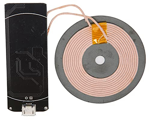 5W Qi Wireless-Schnelllademodul, 5V / 1A DIY-Leiterplatten-Sendermodul, 75% Umwandlungseffizienz, Überstrom, Übertemperatur, Kurzschlussschutz, Schwarz