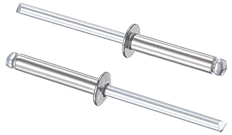 sourcing map Rivetti ciechi in acciaio inox 304 rivetti decorativi con nucleo 4 mm di diametro 20 mm di lunghezza impugnatura tono argento, 25 pezzi