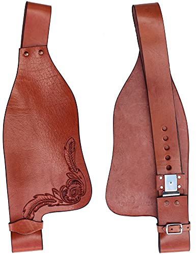 CHALLENGER Horse Western Ersatzsattel-Schutzbleche für Erwachsene, hellbraunes Leder, 5229DT