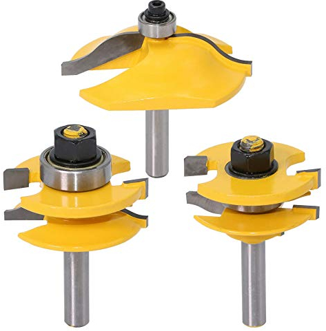 APLUS Set di 3 frese superiori, Ogee Rail & Ogee Raised Panel [8 mm], fresa per legno (gambo 8 mm)