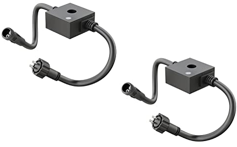 ledscom.de 2 pezzi sensore crepuscolare per esterni, IP44 sistema plug-in NEMO, nero, sensore di luminosità, interruttore giorno/notte