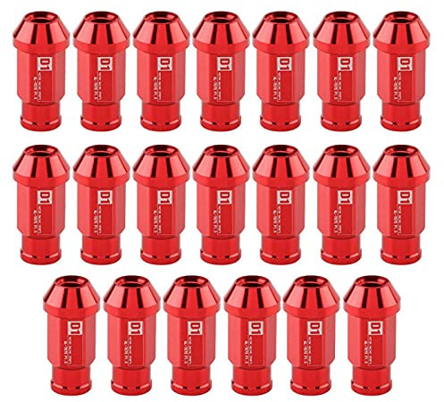 Radmuttern, Radmuttern, Reifenmuttern, Radmuttern, Autoreifenschraube, Rennrad, Aluminiummutter, M12 X 1,5 Radmuttern, Ersatz-Radmuttern für Autozubehör(rot)