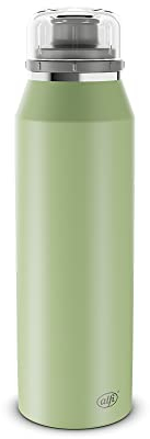 alfi ENDLESS ISO BOTTLE 500ml, celadon green, Isoliertrinkflasche aus Edelstahl, absolut dicht mit Drehverschluss, hält 12 Stunden heiß, 24 Stunden kalt, für Kohlensäure, ohne Fingerabdrücke, BPA-frei