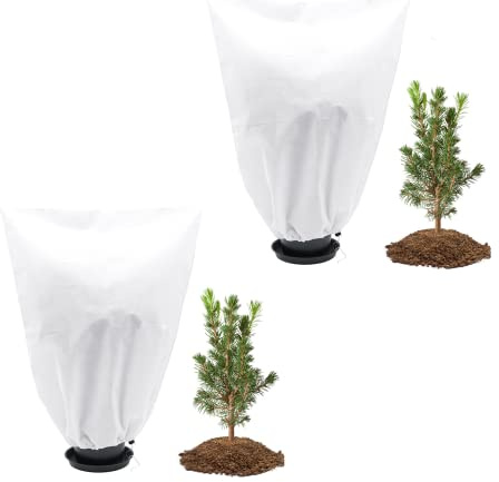 FALARRIMIGO 2pc Voile Hivernage Plante Exterieur 75g/m²Toile de Protection Plante Hiver pour Citronnier,Palmier,Olivier (2pc 60 * 80)