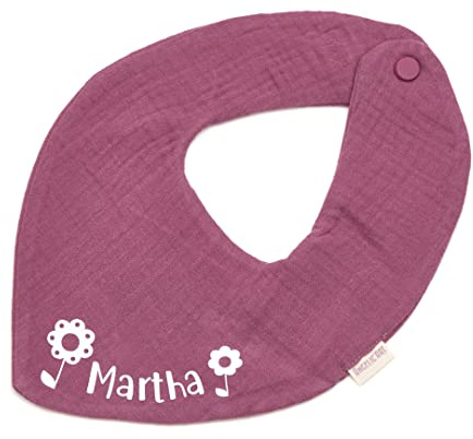Halstuch mit Namen für Jungen, Mädchen, Unisex, mit Druckknopfverschluss, in verschiedenen Farben-Musselin