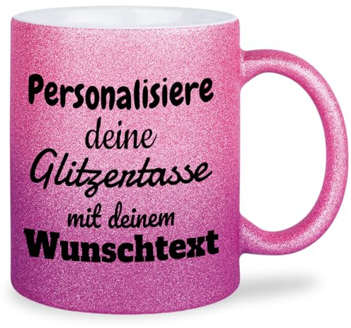 glitzertassen.de® | Personalisiert mit deinem Wunschtext | Tasse mit Glitzer | Geschenkidee | Geburtstag | Kaffeetasse | lustige Sprüche | Keramik | 330 ml | Roséviolett