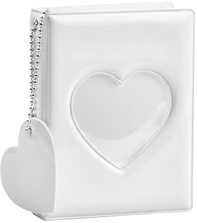 Mini-Fotoalbum für Instax Mini - 32 Taschen Kpop-Fotokartenhalter Namenskartenbuch für Fujifilm Instant-Kamera Fotobuch, 3 Zoll/6x9.8cm (Weiß)