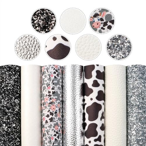 Synthetisches Leder Kunstleder-Blattstoff-Set, 20 x 33 cm, for Bucheinband, Schleifen, DIY, handgefertigtes Material (Color : 1104022001)