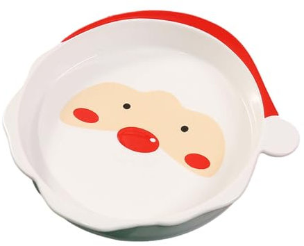 kowaku Vajilla navideña, colección de vajilla Festiva, Plato de Ensalada de Frutas, Platos de Postre de cerámica para, Regalo para el hogar de, Papá Noel de 8 Pulgadas