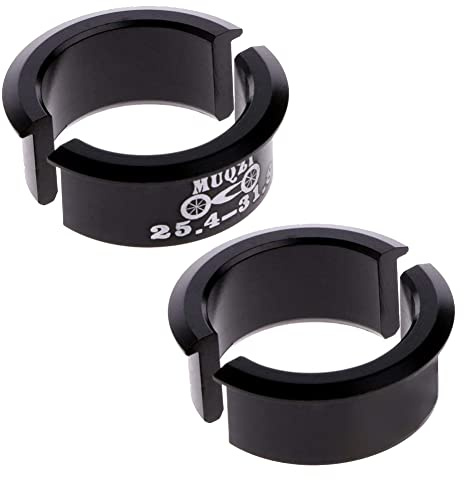 4 Stück Fahrrad-Lenkerkeile, Abstandshalter, Reduzierstück für Stangen, 25,4 bis 31,8 mm, Adapter | Saipor Lenkerkeil aus Aluminiumlegierung für Mountainbike-Lenker, schwarz, für Fahrradlenker, Handlebar