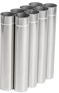 Stove Pipe Flue Extension 8 PCS Camping Stove Pipe 2.36*14.17 TAISOCA Stainless Steel Wood Stove Chimney for Tent Stove Exhaust (8 PCS)