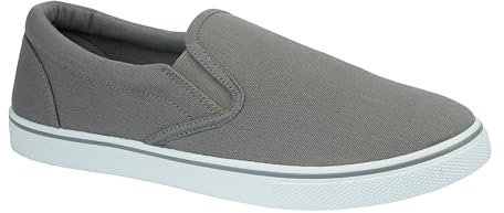 Urban Jacks Mens Canvas Mesh Slip On/Lace-up Espadrilles Casual Low Top Plimsoll Trainers Size 7-12 (Grey, UK Footwear Size System, Adult, Men, Numeric, Medium, 10)