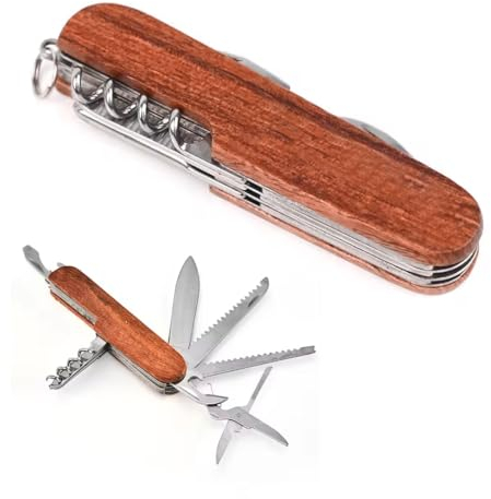 Reccisokz 1 Articolo 9.5 * 2.5 * 1.5CM Coltellino,Coltellino tascabile,coltello tascabile,Coltello multiuso tascabile,coltello multifunzione,coltello campeggio（11 funzioni） (B)