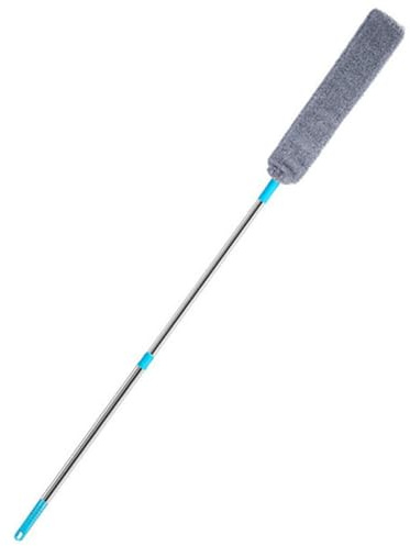 Ciieeo Waschbarer Staubwedel mit Langem Griff Reinigungswerkzeug aus Mikrofasern und Edelstahl für Reinigung unter Möbeln und Tischen Rutschfester Griff
