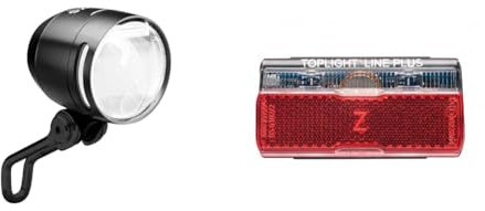 busch+müller Busch & Müller Dynamo Led Scheinwerfer, Schwarz, One Size & r Rücklicht Toplight Line Plus Fahrradlicht, schwarz/rot, Bolzenabstand : 50 mm